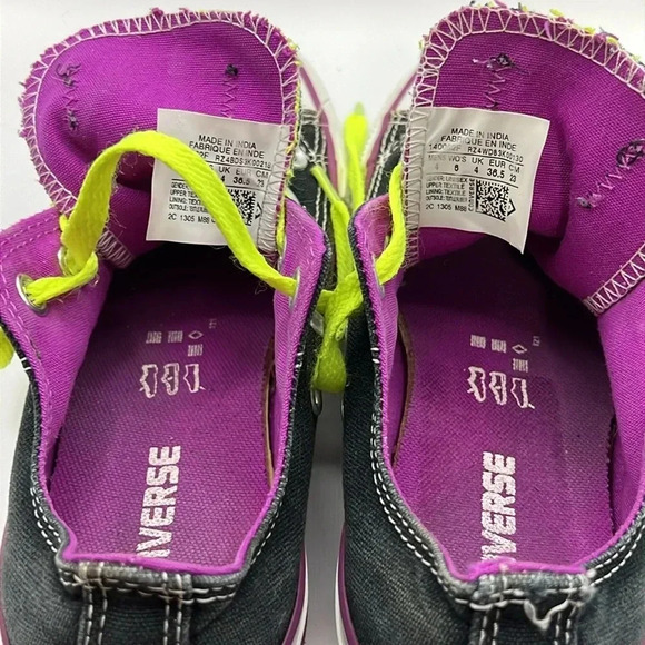 Converse women’s low top sneakers shoes black purple double tongue 6 140062F Y2K - Picture 10 of 10